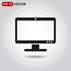 computer monitor single vector icon on light background