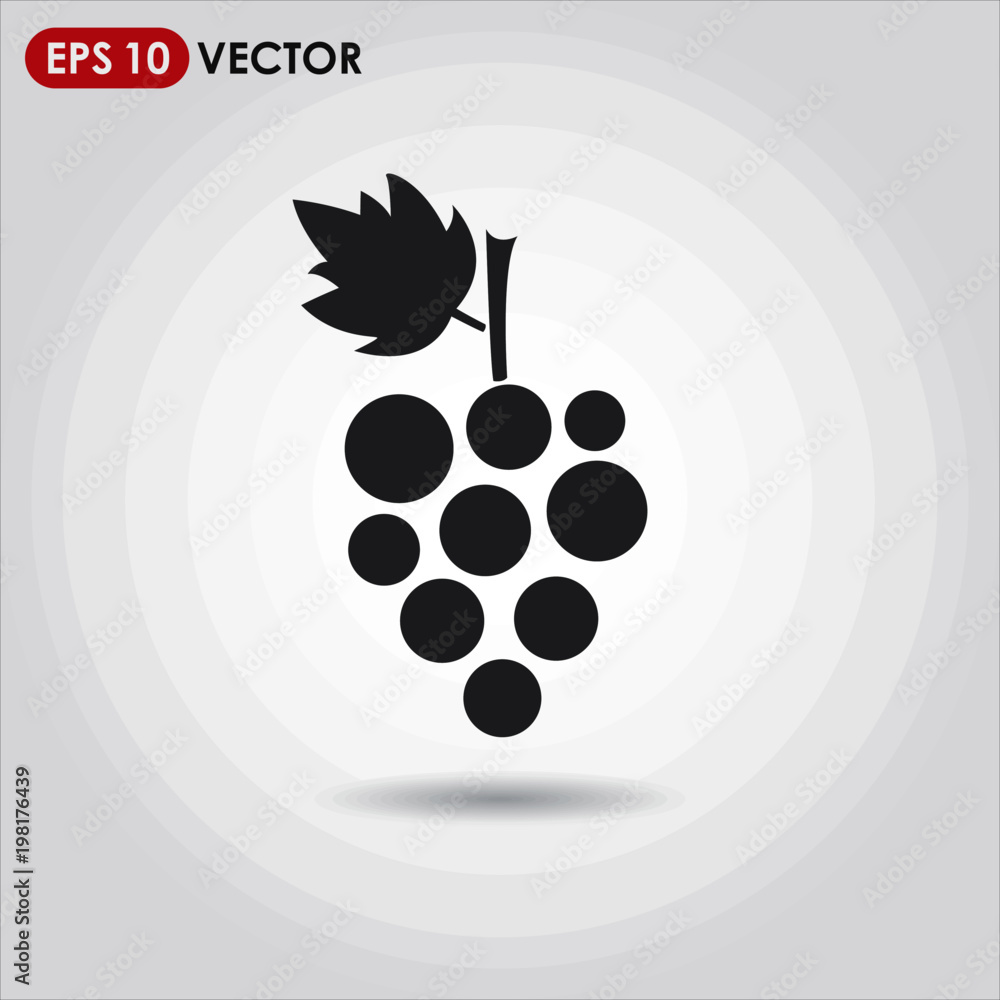 Poster grape single vector icon on light background