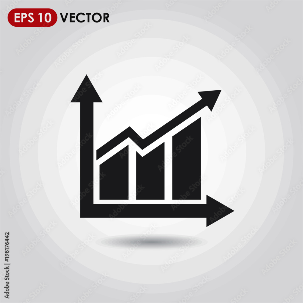 Aufkleber graph single vector icon on light background