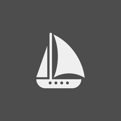 Yacht flat vector icon. Ship flat vector icon