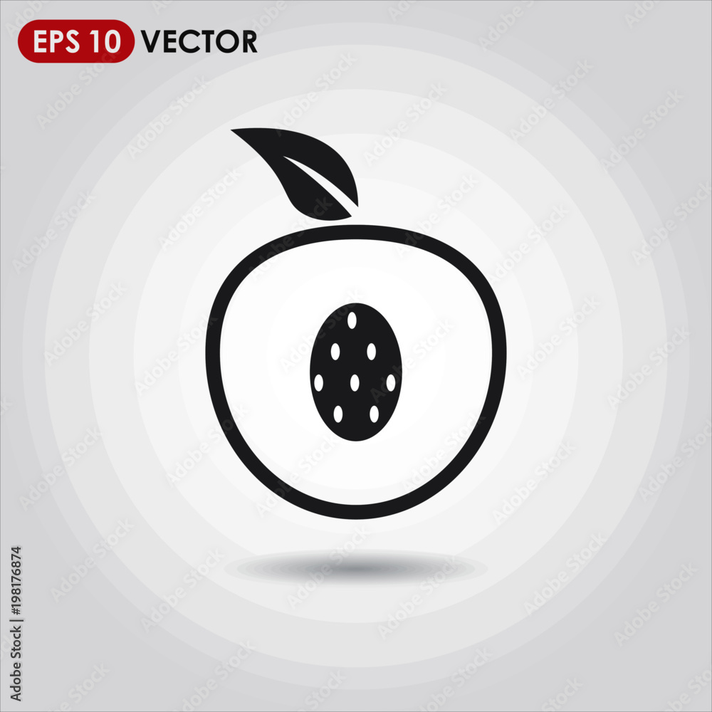 Poster peach single vector icon on light background