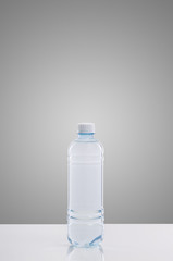 Water in the bottles. Healthy drink. Natural hydration.