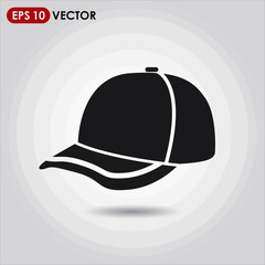 peaked cap single vector icon on light background
