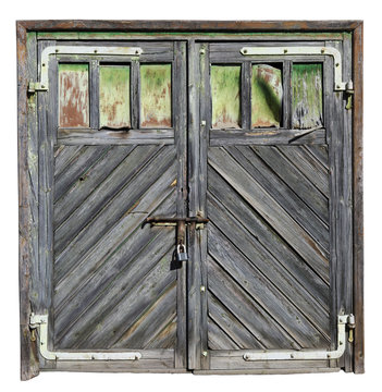 Vintage Aged  Not Painted Wooden Garage Doors