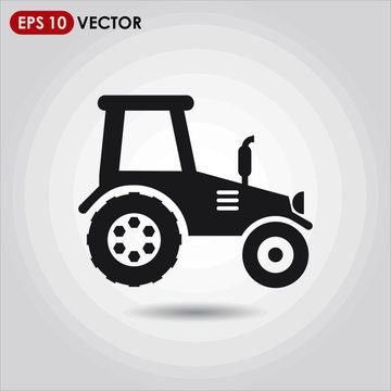 tractor single vector icon on light background