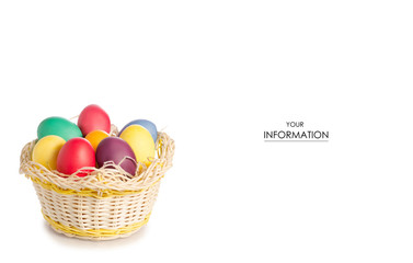 Easter color eggs in the basket pattern