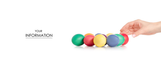 Easter color eggs in hand pattern
