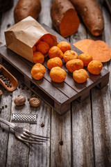 Homemade sweet potato croquettes