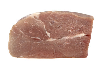 piece of meat with veined veins on a white background