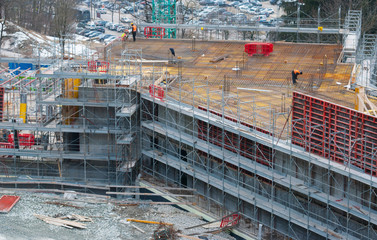Foundations of a wellness center under construction