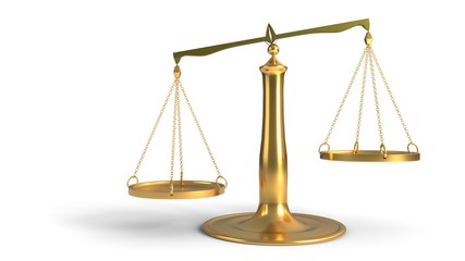 Gold scales on white, 3d rendering