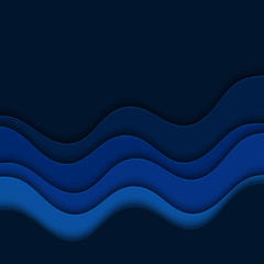 Blue wavy background. Abstract background with blue waves. 