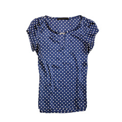 Blue blouse with polka dots. Fashionable concept. Isolated. White background