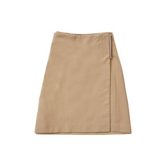 Light brown suede skirt.  Fashionable concept. Isolated. White background