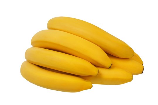 Yellow bananas on white