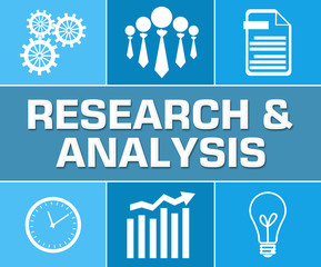 Research And Analysis Business Symbol Blue Grid 