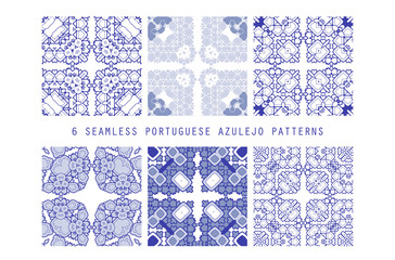 Vector tile pattern, Lisbon floral mosaic