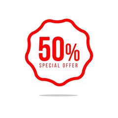 50% Special Offer Vector Template Design