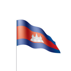 Obraz premium Cambodia flag, vector illustration