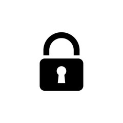 Padlock. Flat Vector Icon. Simple black symbol on white background