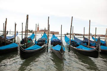 Venice, Cityscape with Gondolas.