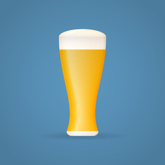 Beer glass isolated on background. Vector illustration.