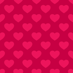 Hearts seamless pattern. Valentines day background. Vector abstract geometric red texture, repeat tiles. Love romantic theme. Design for decor, greeting cards, prints, textile, fabric, gift paper