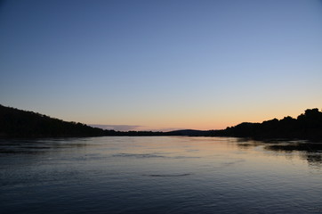 The African river sunset. Zambezi river, Zimbabwe