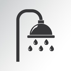 Black shower icon. Vector illustration
