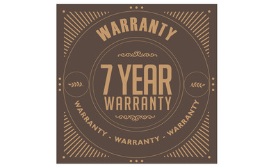 Obraz premium 7 years warranty icon vintage rubber stamp guarantee