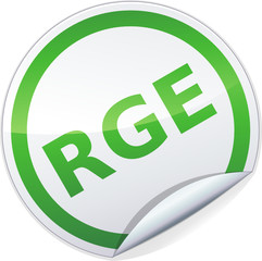 Sticker rond vert RGE (reconnus garant de l'environnement)