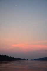 The African river sunset. Zambezi river, Zimbabwe