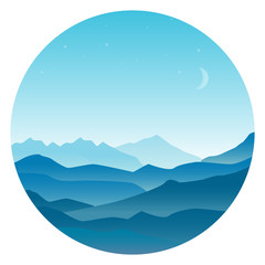 Vector landscape illustration in flat design