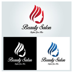 Beauty salon logo design template. Vector illustration