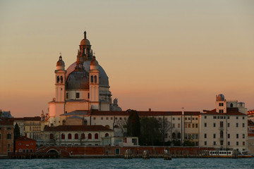 Fototapeta na wymiar Italy, Venice, basilica Santa Maria della Salute on the Grand Canal