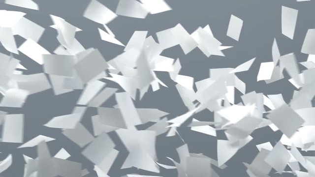 flying sheets of white paper, wide version