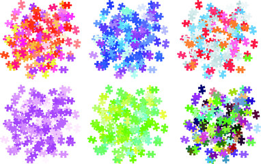 Scattered Jigsaw Puzzle set