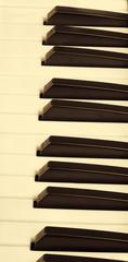 sepia piano keys closeup