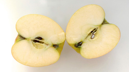 Cut green Apple into two halves