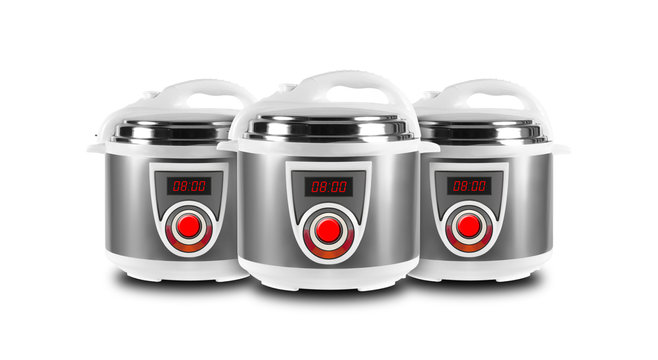 Home appliance - Three Multicookers isolated