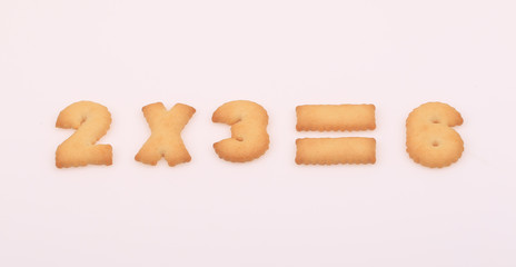 The digital shape of the biscuit on a white background
