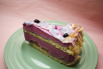 bright berry cheesecake on a plate