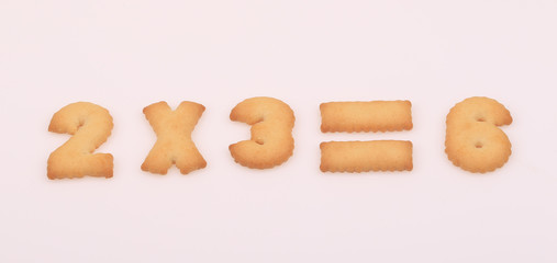 The digital shape of the biscuit on a white background