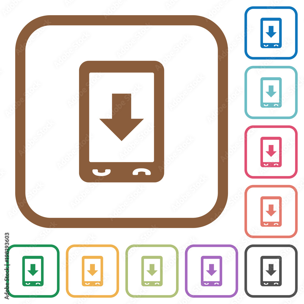 Poster mobile scroll down simple icons