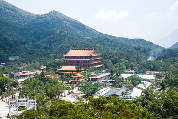 Top view of Ngong Ping village, Hong Kong