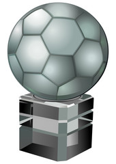 Chromed soccer ball cup prize vector illustration isolated on white background