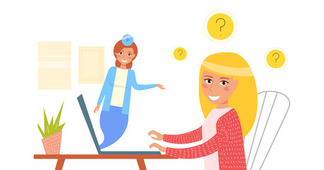 Online doctor. Vector. Cartoon.