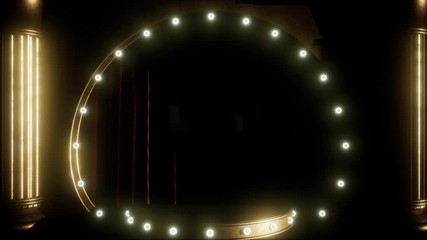 curtain stage with lights