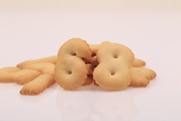 The digital shape of the biscuit on a white background