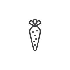 Carrot outline icon. linear style sign for mobile concept and web design. Root vegetables line vector icon. Symbol, logo illustration. Pixel perfect vector graphics